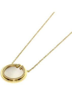 Tiffany & Co. T Two Shell Diamond Necklace 18K Yellow Gold